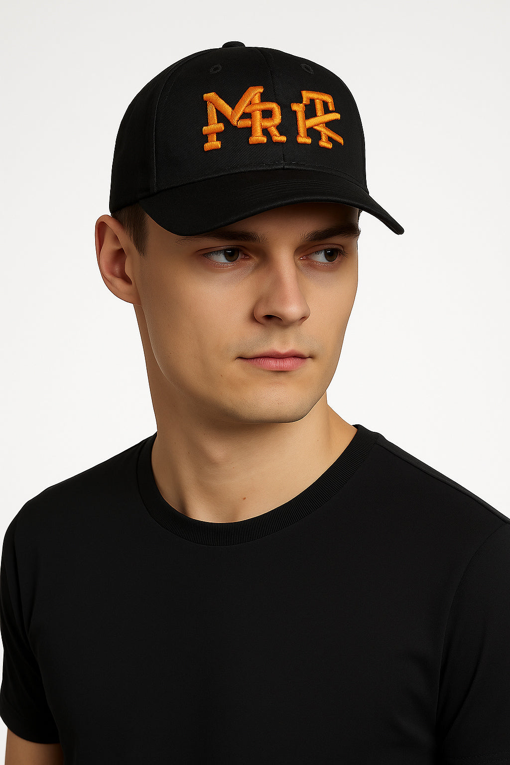 Black and orange MRKT snapback