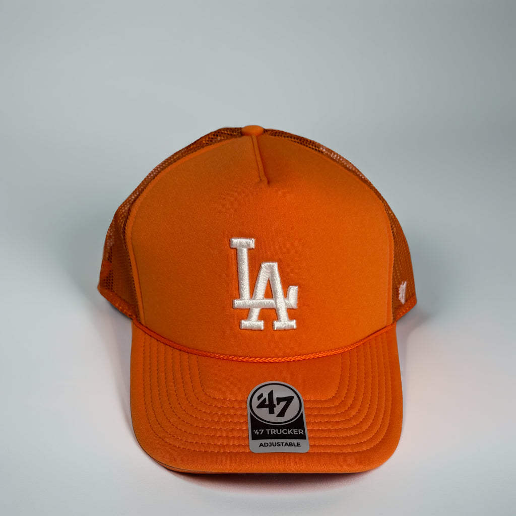 Orange LA Dodgers '47 Brand Trucker Hat