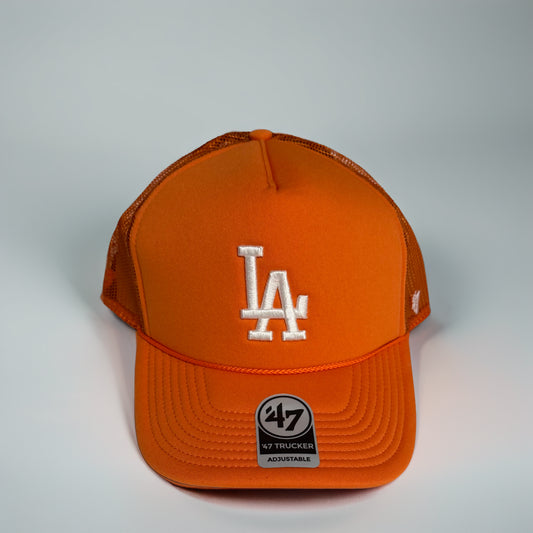 Orange LA Dodgers '47 Brand Trucker Hat
